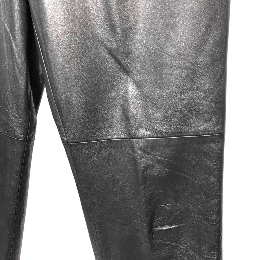 JONES NEW YORK Black Leather Pants 12 - Picture 2 of 6